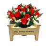Memorial Wooden Bench with Flower Pot Grave Flower Vase Graveside