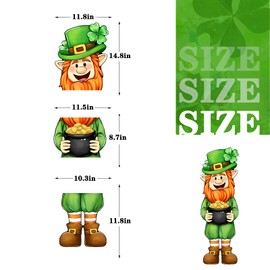 FBCOO St Patricks Day Leprechaun Yard Sign with Stakes, Pot of Gold Lucky Shamrock Clover Lawn Sign Outdoor Decor, Irish Spring Outside Garden Prop Decorations Party Supplies