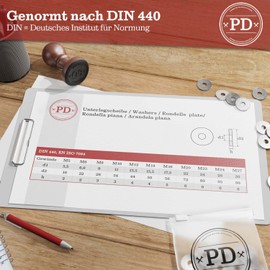 PD® Holzbau Washers M10 (DIN 440 Form R/ISO 7094) | High-Quality A2 V2A Stainless Steel Wood Construction Discs | Rustproof Stainless Steel Washers for Wooden Constructions | Pack of 25