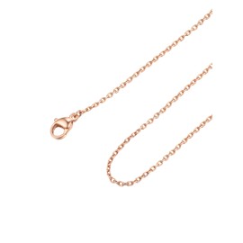 FOCALOOK Rose Gold Stainless Steel Necklace 1.4mm 16 Inch Round Rolo Cable Chain Trendy Jewelry Gift for Women
