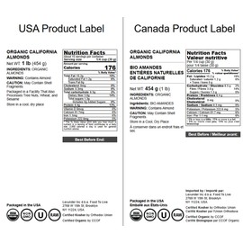 Food to Live Organic California Almonds, 1 Pound – Non-GMO, Whole, Unsalted, Unroasted, Keto, Vegan Nuts in Bulk. Rich in Vitamin E. Snack. Great for Almond Milk and Butter, Desserts and Trail Mixes