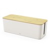 Mooas Small Cable Management Box with Wooden Lid (Large), Cord