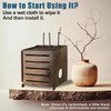 Wifi Box Charcoal Retro Wood Router Box and Modem Storage