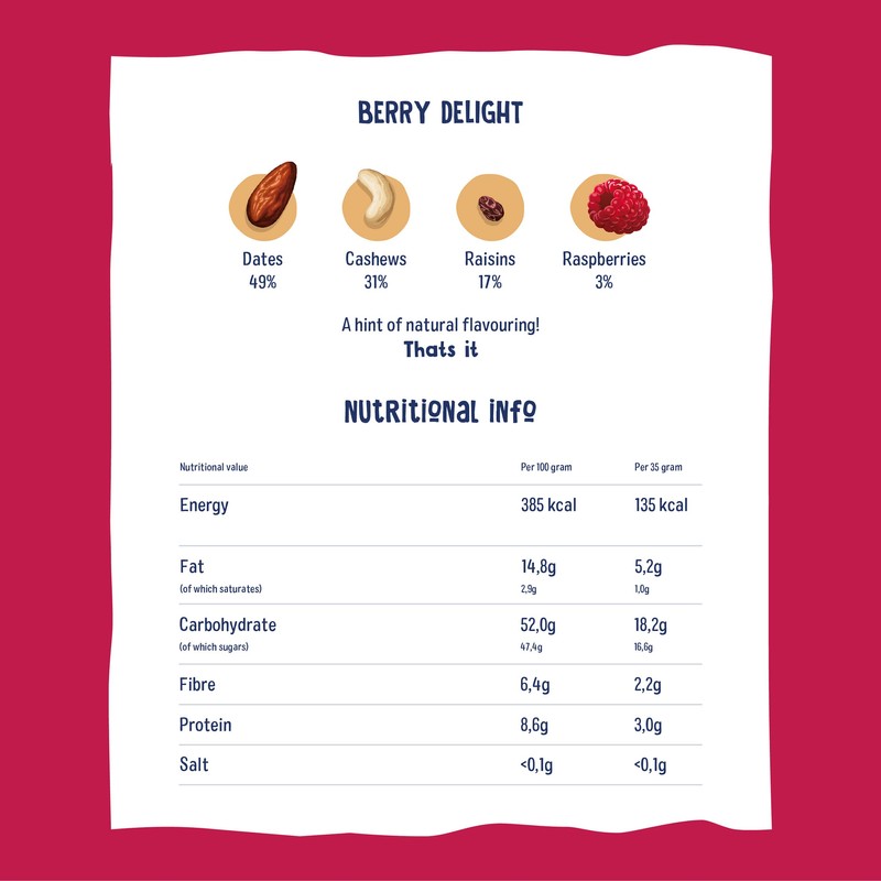 nkd. Nakd - Berry Delight Bar - 35g (Case of