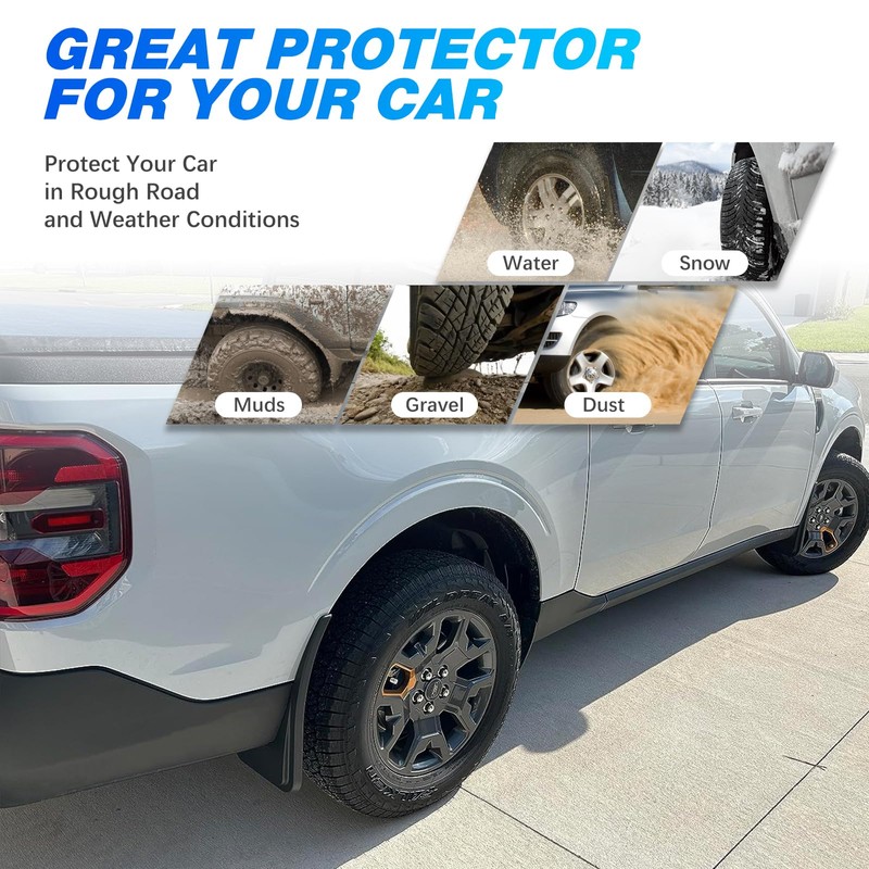 KEEPDSGN 4PCS Black Car Mud Flaps Front and Rear Side