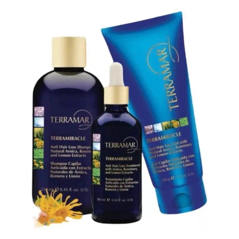 Kit Anticaida Shampoo + Gel + Suero Crecimiento Terramar