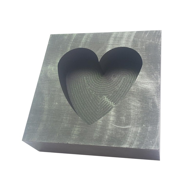 OTOOLWORLD Big Heart Graphite Casting Ingot Mold Metal Refining Scrap