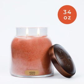 A Cheerful Giver Aperol Spritz 34oz Papa Scented Candle Jar with Lid Keepers of The Light 155 Hours of Burn Time, Gift for Women, Orange