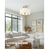 METWET Gold Semi Flush Mount Ceiling Light, 13.5" 4-Light Light