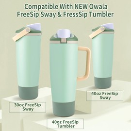 Utmiga 2PCS Silicone Boots for Owala 30oz & 40oz FreeSip Sway Bottles & Tumblers, Anti-Slip Protective Sleeve, Enhances Stability & Prevents Scratches, Eucalyptus