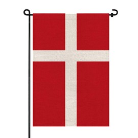 Pretty_jessie Denmark Flag Danish Garden Flags 12x18 Double-Sided Small Burlap Yard Flag Decorations for Outdoors(Denmark)