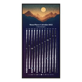 2025 Wall Calendar Moon Phase Calendar 2025 Lunar Calendar Celestial Wall Decor Full Moon Calendar Magnetic Canvas Print Blue Month Almanac Calendar for Living Room 12x24 Inch Unframed