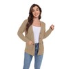 GRECERELLE Women's Knitted Cardigan, Women's V-Neck Button Placket, Open Front