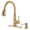 WOWOW Kitchen Faucet with Sprayer,Gold Single Handle High Arc Stainless