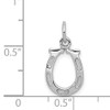 14k White Gold Solid Polished Horseshoe Pendant