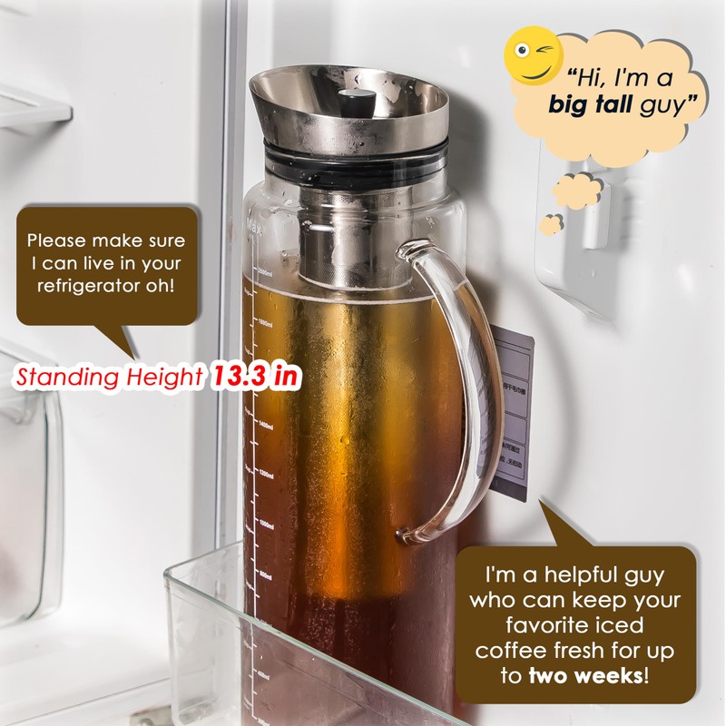 Aquach 68 Oz Cold Brew Coffee & Iced Tea Maker