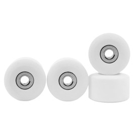 Teak Tuning Apex 71D Urethane Fingerboard Wheels, New Street Shape, 7.7mm Diameter, Ultra Spin Bearings - Made in The USA - White Snow Colorway