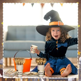 Dandat 350 Pcs Magical Wizard Birthday Party Supplies Serve 50 Include Vintage Castle Plates Napkin Cup Forks Knives Spoons Witch Wizard Party Disposable Tableware Decorations for Magical Baby Shower