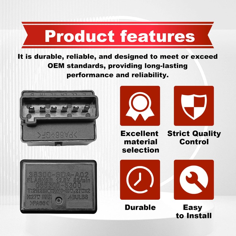 Pleoos Flasher Relay 38300-SDB-A03 Turn Signal Relay Control Module Compatible