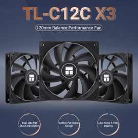 Thermalright TL-C12C X3 CPU Fan 120mm Case Cooler Fan, 4pin PWM Silent Computer Fan With S-FDB Bearing Included, up to 1550RPM cooling fan（3 quantities）