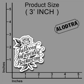 (3PCS) Tattooed Introverted Bookworm Sticker, Reading, Bookish, Booknerd, Gifts for Books Lover Decals for Books Laptops Phone Tumbler Cup Kindle 2,4x3 Inch