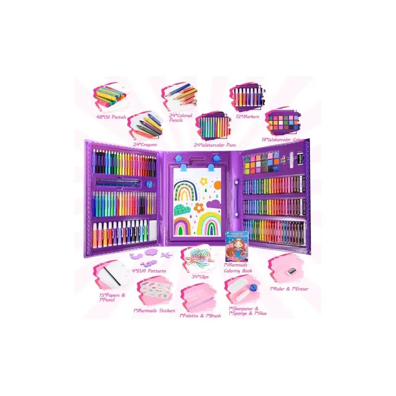 Kit De Arte Y Manualidades 215 Piezas Para Niños