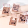 AMAKO Tri-Color Eyebrow Powder Women Waterproof Sweatproof Lasting Tri-Color Palette