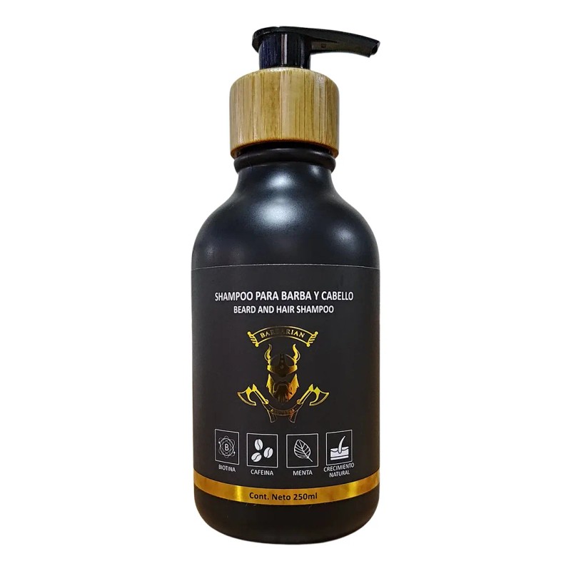 Shampoo Barba Y Cabello Crecimiento Biotina Cafeina Y Menta