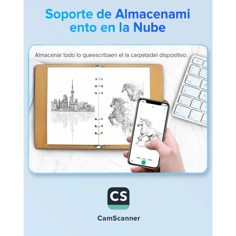 Cuaderno Inteligente Reutilizable IFORU Gris 100 Páginas con Almacenamiento en