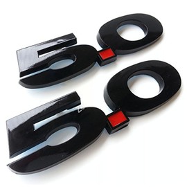 2 pieces(pair) 5.0 Liter Door Fender Side Emblem Badge Plate for Ford Mustang F150 GT - Glossy black