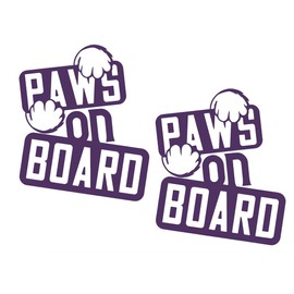2 Pack - Paws On Board - Adopt a pet | Decal Vinyl Sticker Graphics for Car Truck SUV Van Window Laptop Tumbler| 4.5" Width by 5.5" Height HOM0055.040 Violet