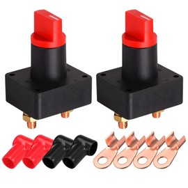 Ampper Battery Disconnect Switch, DC 12-48 V Battery Power Isolator Cut Off Master Switch Kit for Vehicles Motorcycles and More (100A, 2 Pack)