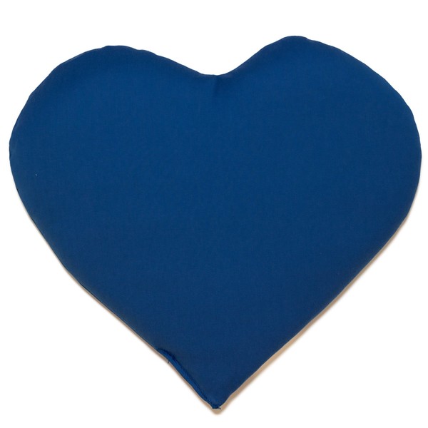 Cherry Stone Cushion Heart Approx. 30 x 25 cm – Organic Fabric Gentian Blue – Heat Cushion – Grain Cushion – A Charming Gift