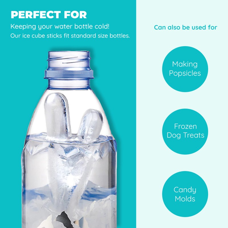 Jacent Resusable Silicone and Plastic Water Bottle Ice Cube Stick