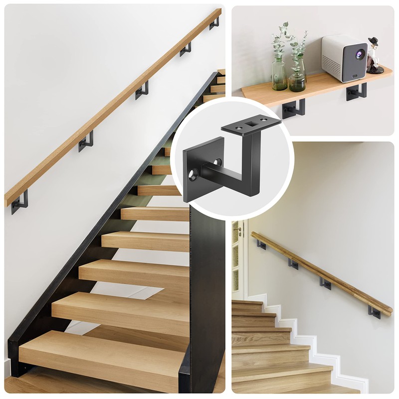 Crystmetal 5 X 304 Stainless Steel Handrail Brackets, Contemporary Stair