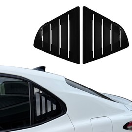 Anfigo Rear Side Window Louvers Compatible with Camry 2018 2019 2020 2021 2022 2023 2024, ABS Air Vent Scoop Cover Window Blinds, Glossy Black