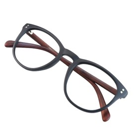 VisionGlobal Blue Light Blocking Glasses for Women/Men, Anti Eyestrain, Computer Reading, TV Glasses, Stylish Oval Frame, Anti Glare (Black, 3.25 Magnification)