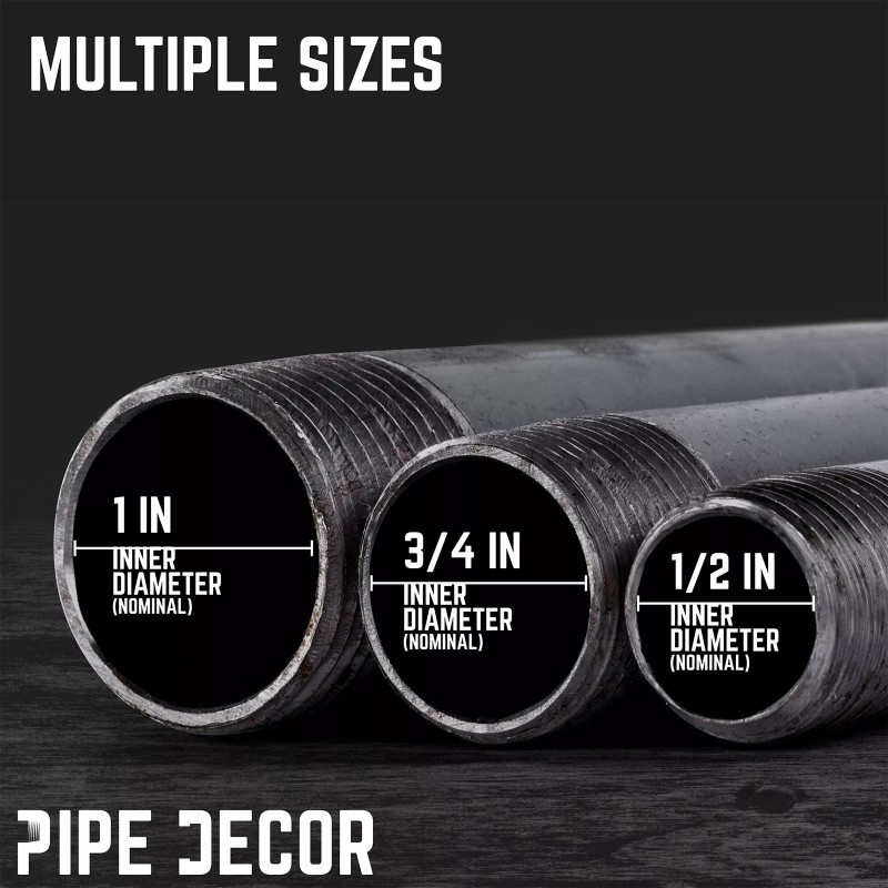 Pipe-Decor.com 1/2 in. X 18 in. Black Pipe 6 Pack