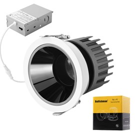 Bullishman LED Commercial Recessed Round Downlight Fixture, CCT Switch 27K/30K/35K/40K/50K, 97 CRI, Energy Star, Dimmable, FCC- SDOC Compliant, UL Listed (1)