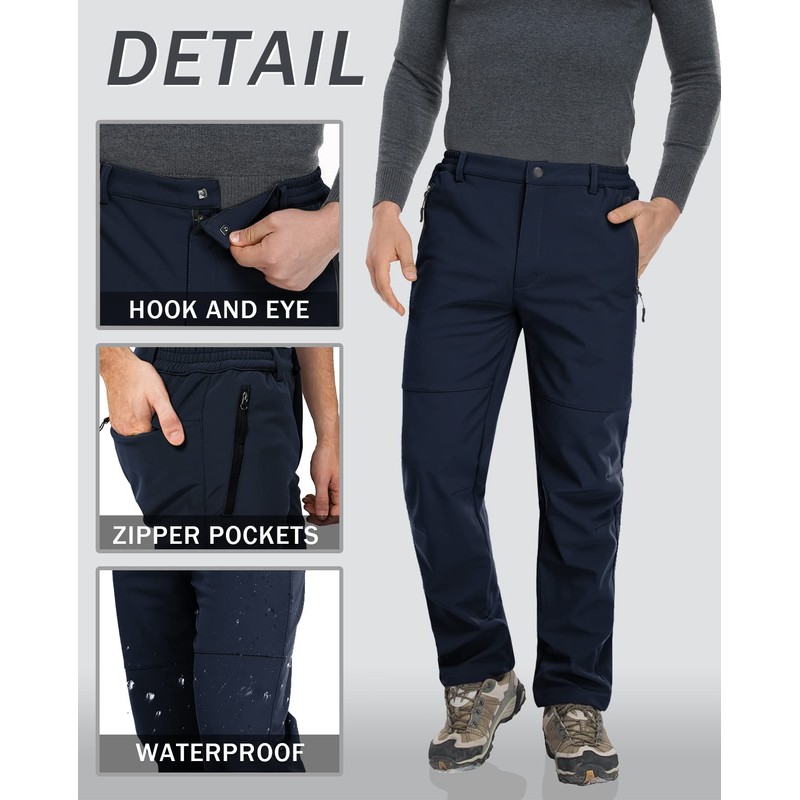 Lavenicole Men's Snow Ski Pants Waterproof Insulated Winter Hiking Snowboarding