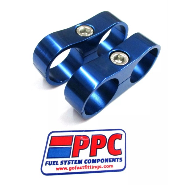 Performance Plumbing Components POLISHED BLUE ALUMINUM BILLET DUAL HOSE SEPARATOR