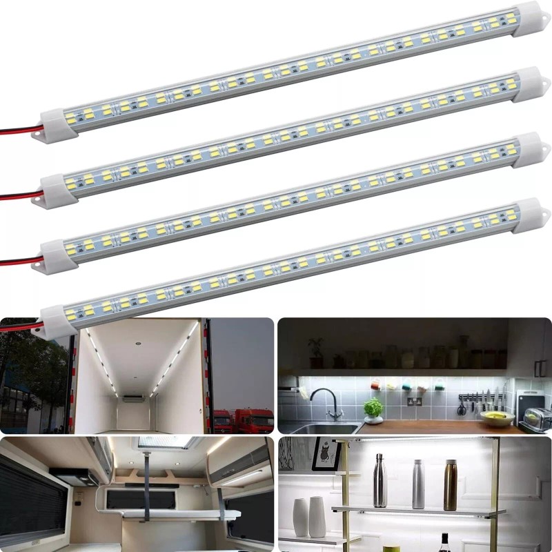 MICTUNING Interior LED Light Bar, 4PCS 12V 48 LEDs 6500K