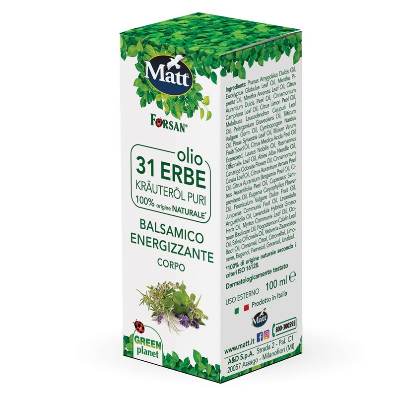 Olio 31 erbe corpo e capelli ad azione antinfiammatoria e