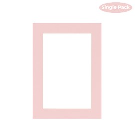 CountryArtHouse Soft Pink Acid Free 5x7 Picture Frame Mats with White Core Bevel Cut for 4x6 Pictures - Fits 5x7 Frame - One Mat - with Bag & Backing