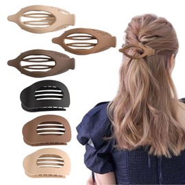 AstraGlam Haarspangen Damen Im Set Mit Sechs Clips In Neutralen Farben, Flache Oval- Und Blattformen Für Mitteldünnes Und Dickes Haar, Guter Halt Und Sanftes Tragegefühl