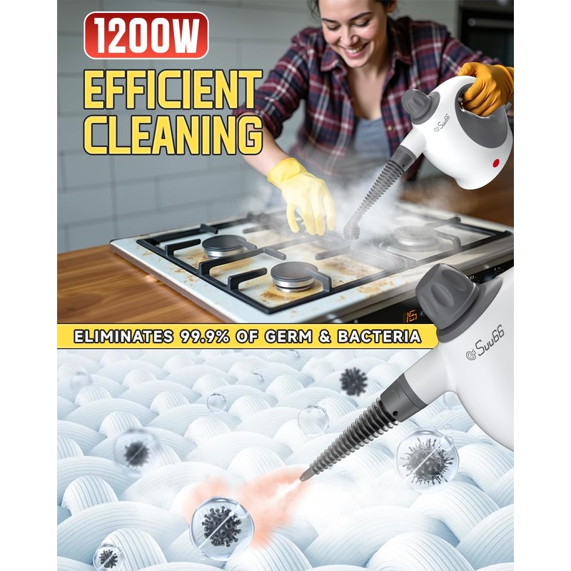 Handheld Steam Cleaner with Safety Lock, 500mL Large Tank &