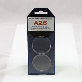 (10) Air-Tite Direct Fit Coin Capsules A26 for U.S. Small Dollars in JP's Retail Packaging