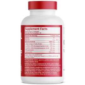 Bronson Antarctic Krill Oil 1000 mg with Omega-3s EPA, DHA, Astaxanthin and Phospholipids 60 Softgels