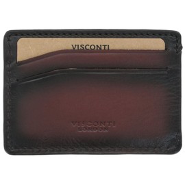 Visconti Montpellier Collection Luc Leather Card Holder RFID Blocking MT86 Burnished Tan