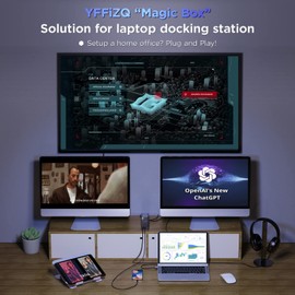 USB C Laptop Docking Station,15-in-1 Triple Display USB C HUB with 4K Dual HDMI,VGA,USB C PD3.0,RJ45,6 USB and 3.5mm Audio Ports,USB-C Multiport Dock Dual Monitor HDMI for MacBook Pro and More